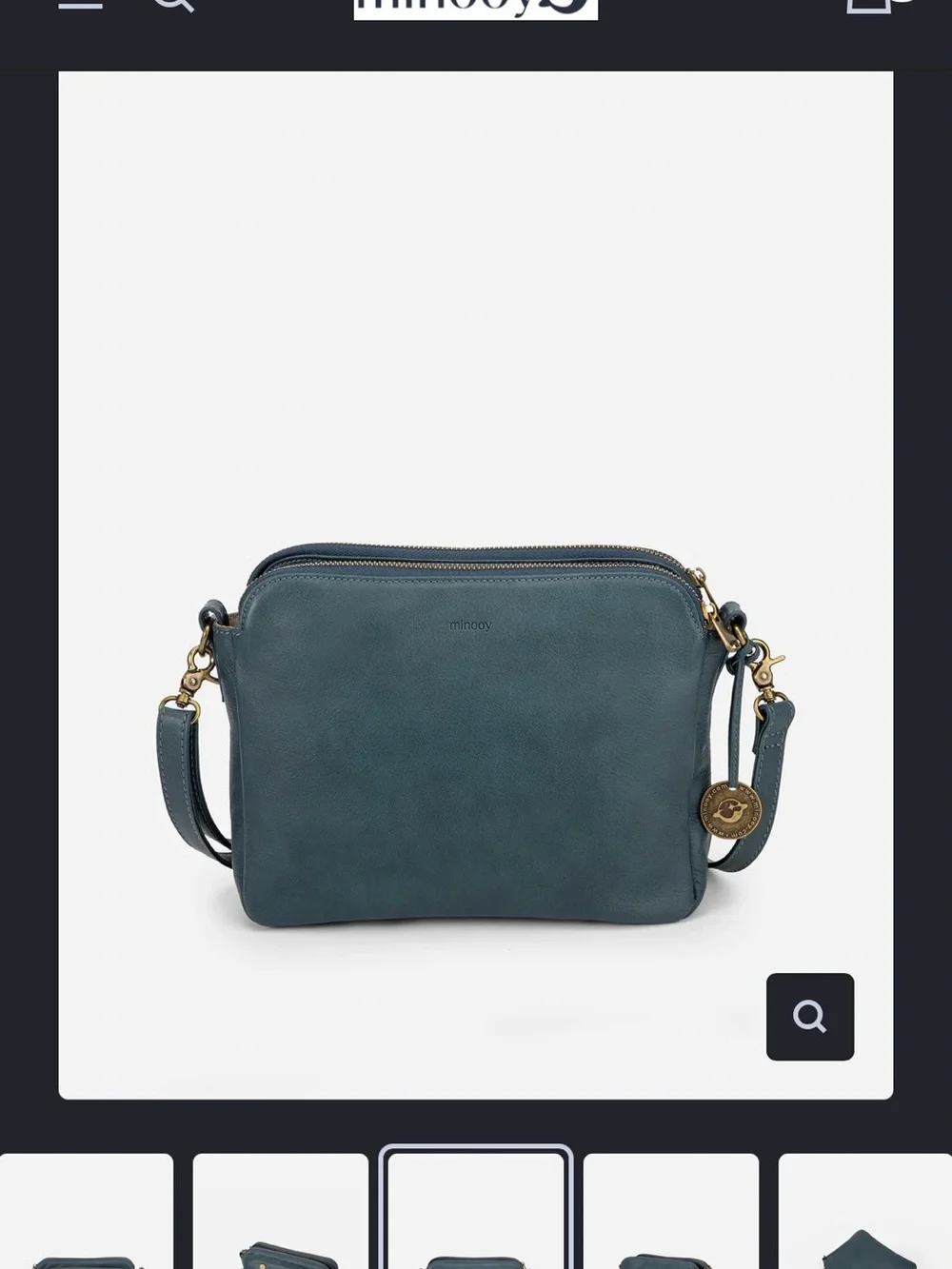 Women's Teal Leather Crossbody Bag with Adjustable Strap